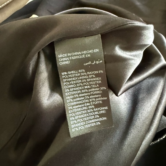 White House Black Market A-Line Dress with Piping Black w Ecru Fit & Flare 10P - Picture 5 of 12